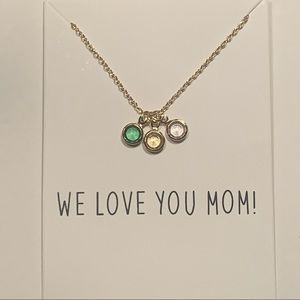 💖🆕 WE LOVE YOU MOM! 3 Pendants Golden Necklace